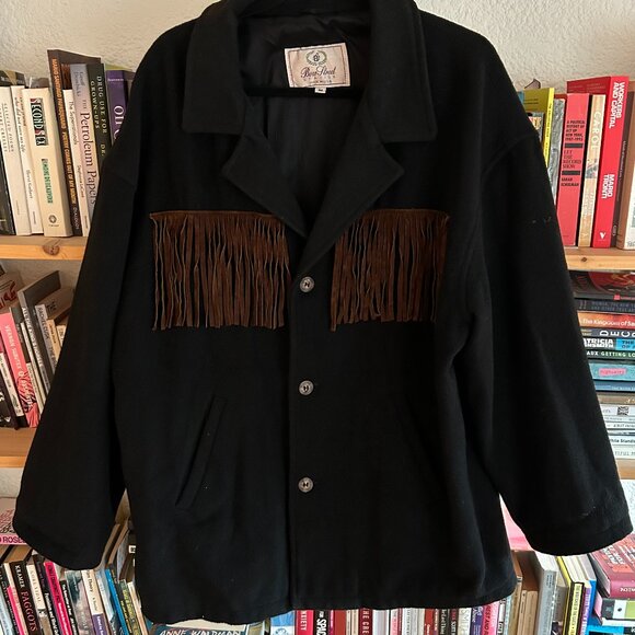 American Vintage Jackets & Blazers - Rad vintage wool coat with suede fringe